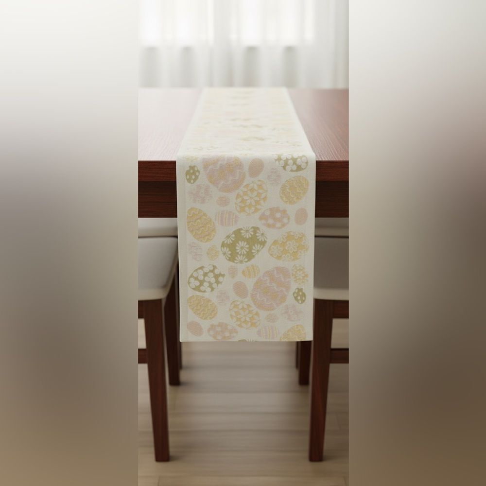 NEW Easter Egg Table Runner Spring Floral 72"